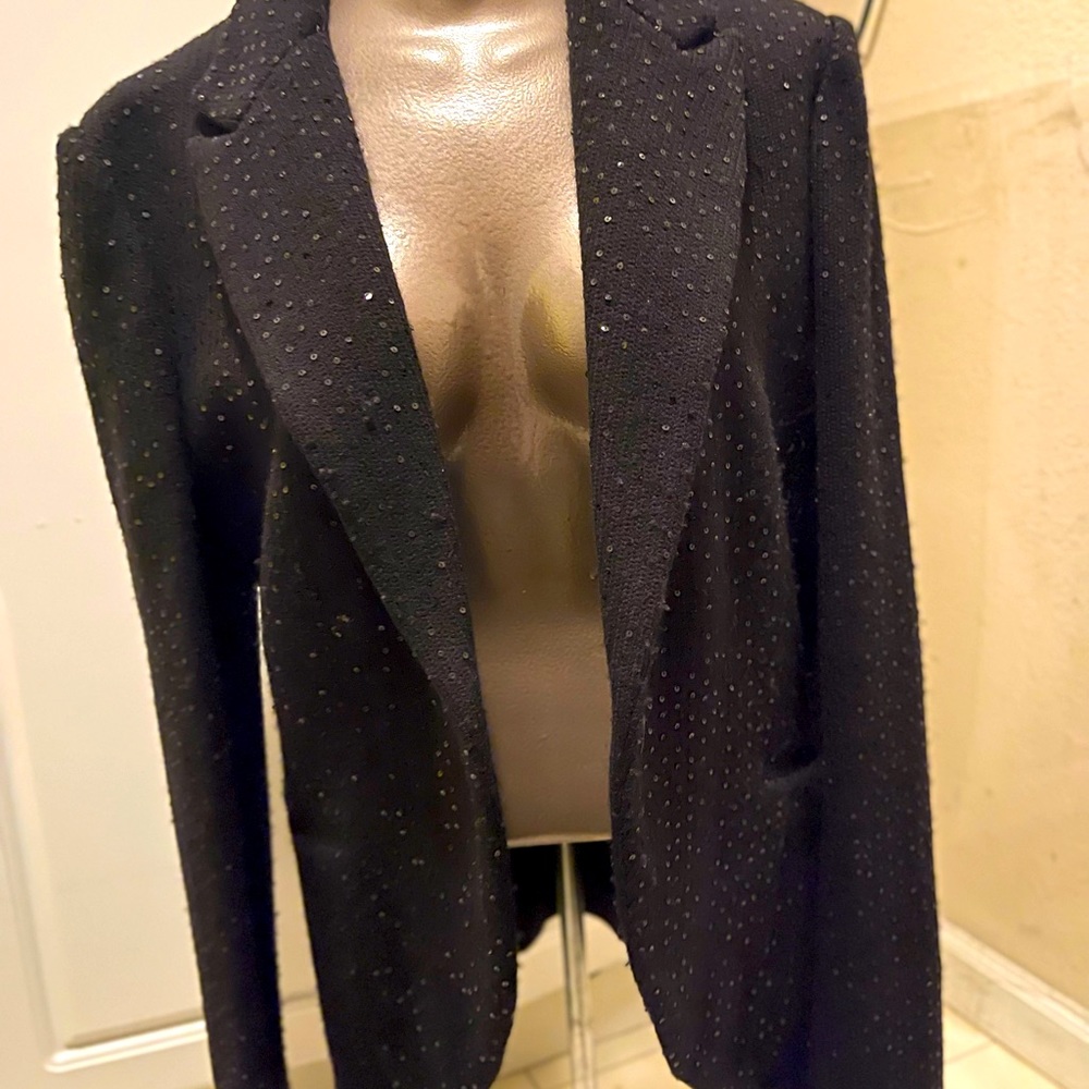 Black Sequence Bcbgmaxazria Wool Jacket - image 1